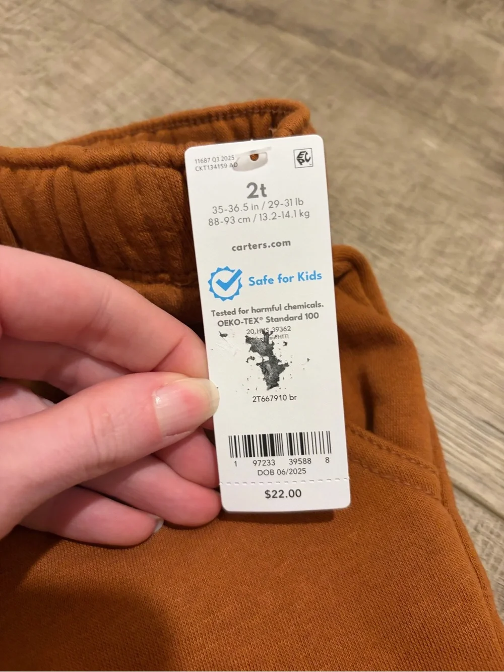 Carter's Burnt Orange Jogger Sweatpants for Kids